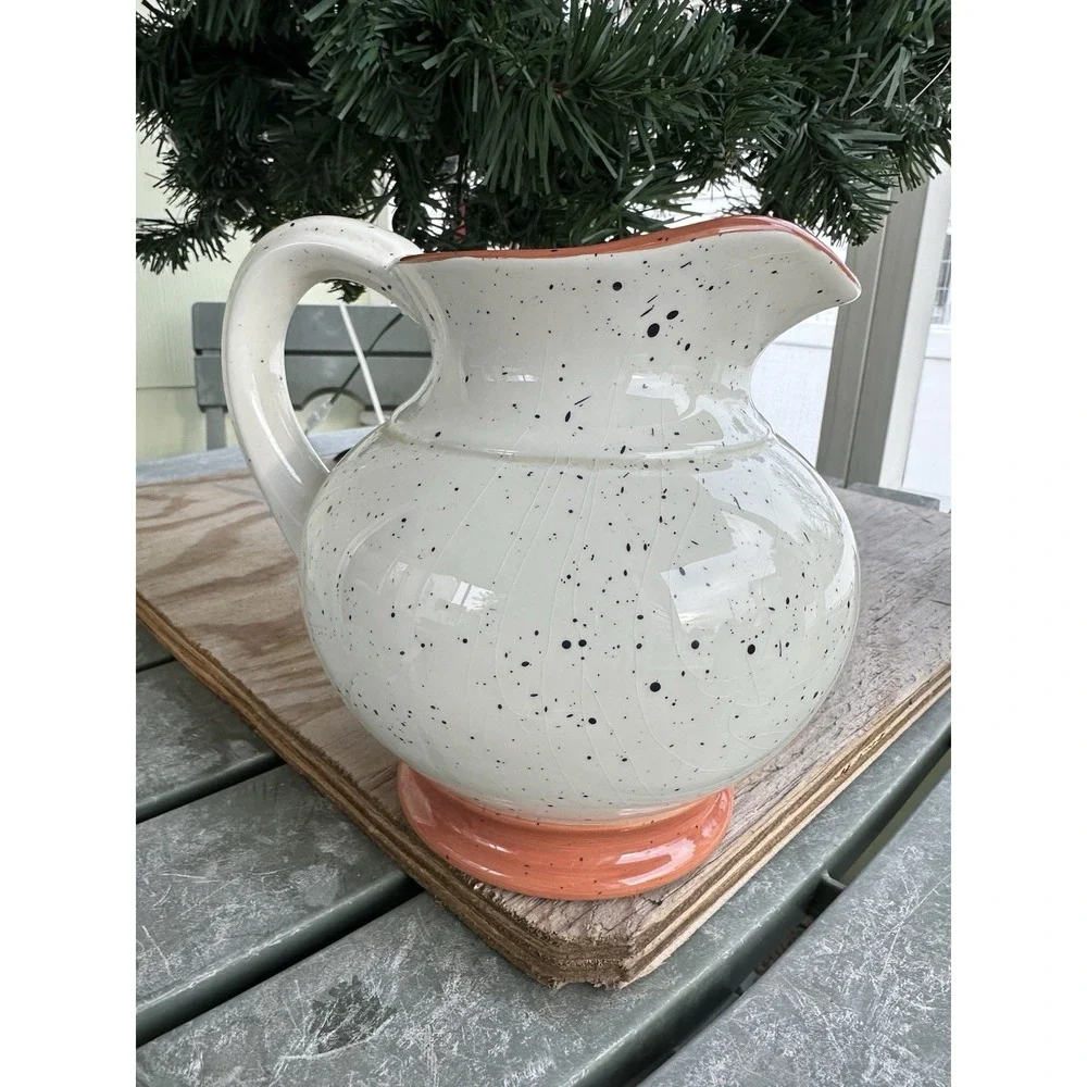 VTG 1997 Enesco Julie Ueland Pitcher Colorful Fruit Pattern 7 Inches